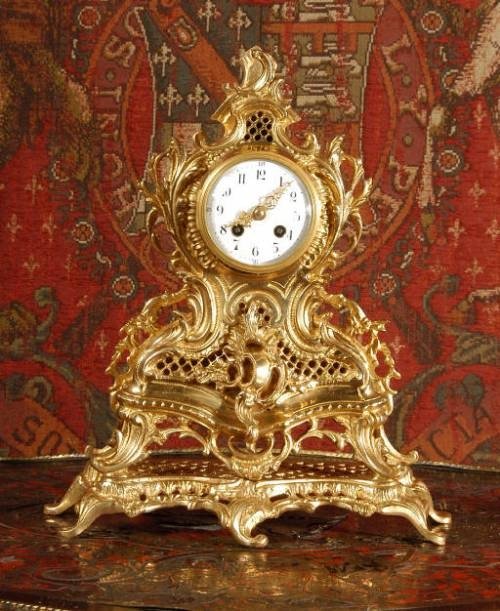 fig 2. **** SOLD **** ROCOCO Antique French Boudoir Clock